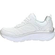 Skechers Damen D'lux Walker Infinite Motion White Silver Leather White Mesh Silver, 38.5