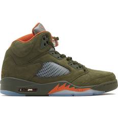 Green - Men Sneakers NIKE Air Jordan 5 Retro M - Army Olive/Solar Orange