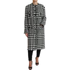 One Size - Women Coats Dolce & Gabbana Black White Houndstooth Trench Coat Women's Jacket