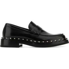 Valentino Garavani Homme Chaussures Valentino Garavani Black Leather Rockstud Loafers