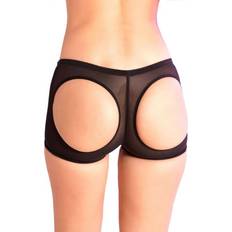 Pink Lipstick Black, Small/Medium Open Butt Boyshort