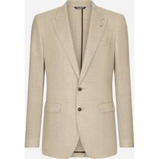 Dolce & Gabbana Beige Outerwear Dolce & Gabbana Single-breasted Wool Taormina-fit Jacket Man Suits And Blazers Beige