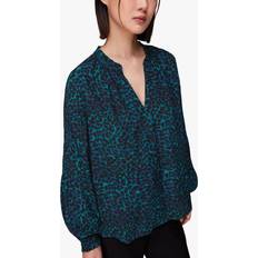 Leopard Blouses Whistles Forest Leopard Blouse, Teal/Multi