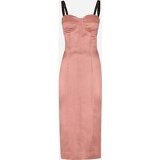 Dolce & Gabbana Pink Dresses Dolce & Gabbana Satin calf-length corset dress