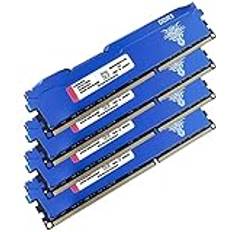 Yongxinsheng DDR3 32 GB Kit 8 GBx4 Desktop RAM 1 600 MHz PC3-12800 UDIMM Non-ECC Obuffered 1,5 V 2Rx8 Dual Rank 240 Pin CL11 PC datorminne uppgradering moduler arbetsminne kit blå