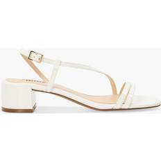 Platform Heeled Sandals Dune London Maryanna Low Block Heel Patent Sandals, White