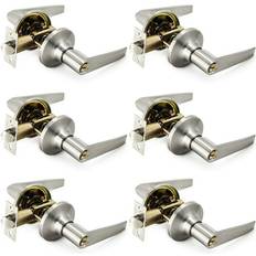 6 Pack Door Lever Handle Lock Set Lara Bronze