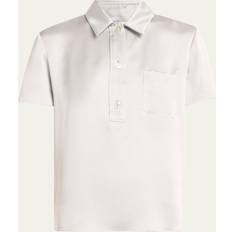 Silk Polo Shirts Vince Silk Charmeuse Short-Sleeve Polo Shirt