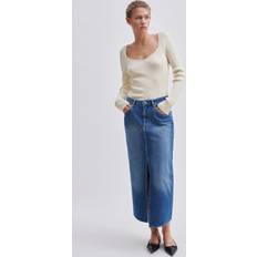 Second Female Kylie Skirt Kvinde Maxi Nederdele hos Magasin Denim Blue