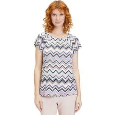 Betty Barclay Tøj Betty Barclay Aztec Printed Blouse With Ruffle Collar Rose