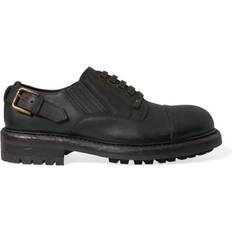 Dolce & Gabbana Herre Sko Dolce & Gabbana Brown Leather Lace Up Derby Men Dress Shoes No Color