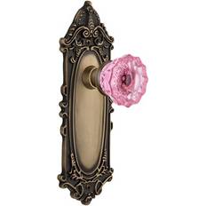 Building Materials Nostalgic Warehouse Pink Crystal Door Knob with Victorian