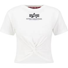 Alpha Industries Dam Kläder Alpha Industries Knotted Crop T T-shirt för damer White