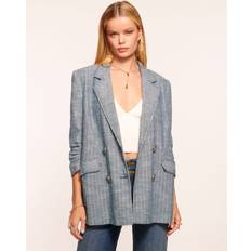 Boyfriend Blazers Ramy Brook Lilianna Double-Breasted Stripe Blazer