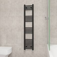 Heated Towel Rails NRG 1400x300mm, Straight Central Heating Black