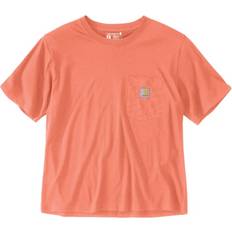 Tencel Tops Carhartt Loose-Fit Lightweight Short-Sleeve Crew-neck T-Shirt for Ladies Fresh Salmon