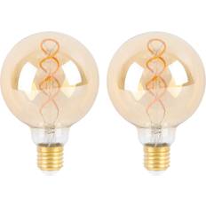 B.Lux SD LUX E27 ES LED Bulbs sprial Globe Vintage Filament Led Light Bulbs,G95 Amber Dimmable Retro Edison Screw LED Bulbs-6W 40W