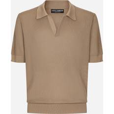 Dolce & Gabbana Uomo Polos Dolce & Gabbana Knitted Shirt Polo Beige Uomo