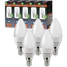 Brite-R 5X E14 SES Candle LED Bulbs 5W Cool White Daylight Brite-R 270° Beam 6500K 400lm 90% Energy Save* 50W Halogen Replacement Lamp AC220-240V WideAngle