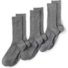 Lands' End Men Socks Lands' End Men's Seamless-Toe Cotton 3-Pack Dress Socks, XL, Grey