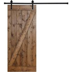 Akicon Paneled Wood Barn Door with Hardware Kit (x)