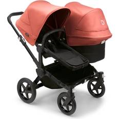 Sibling Strollers Pushchairs Bugaboo Donkey 5 Duo Midnight Black/Sunrise Red