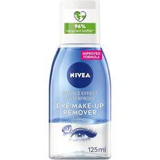 Nivea Double Effect Waterproof Eye Make-Up Remover 125 ml Daily Use Face Cleanser for Make-Up and Mascara with Cornflower Extract and Biotin