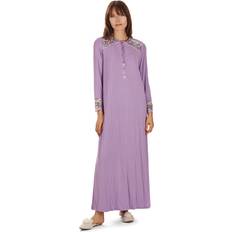 Purple Nightgowns MeMoi Women's Modest Lace Cuff and Shoulder Accent Ankle Length Nightgown backorder