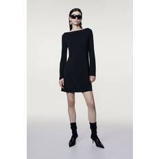 Boat Neck - Short Dresses H&M Ladies Black Boat-neck jersey dress