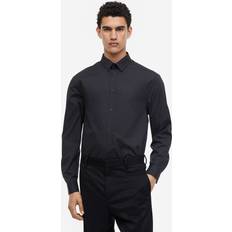 H&M Shirts H&M Men Black Regular Fit Easy-iron shirt