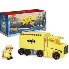 Paw Patrol Big Truck Pup’s Rubble Transforming Toy Trucks with Collectible Action Figure, Kids Toys for Ages 3 and up