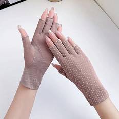 Multicoloured Gloves & Mittens Shein Sunscreen Gloves Summer Fingerless Half Finger UV Protection