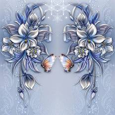 Gardiner & Tillbehör Shein 1 Set Of 2 Pieces Fashionable Floral Digital Printing Decoration.