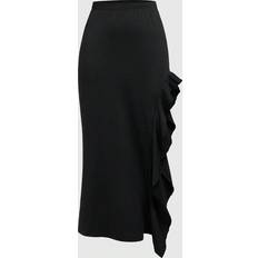 Wrap-Around Skirts Shein Womens Ruffled Slit Hem Skirt