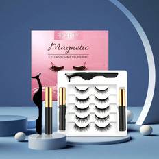 Shein 5 Pairs Magnetic Eyeliner And Eyelashes Kit, Magnetic Eyelashes With Eyeliner, False Lashes 5 Pairs With Tweezers, Easy To Apply-No Glue5 Pairs