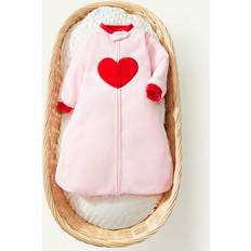 Rosa Sovpåsar Shein Cozy Cub Valentine'S Day Soft Comfortable Heart Shaped Flannelette Bag 1pc