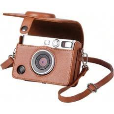 Shein Instax Mini EVO Case Compatible For Fujifilm Fuji Instax Mini EVOPolaroid Mini EVO Instant Camera Mini EVO Case With Shoulder Strap In Brown Lyc
