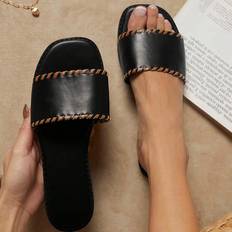 Polyurethane Sandals Shein Womens Simple Casual Flat Sandals