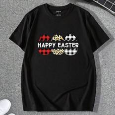 Bekleidung Shein Herren Ost Ei Und Spruch Druck T-shirt Mit Kurzen Ärmeln