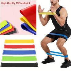 Träningsutrustning Shein 1pc Yoga Fitness Latex Elastic Resistance Bands, Exercise Tension Stretching Bands With 5 Resistance Levels For Home Fitness Strength Training, Yoga G