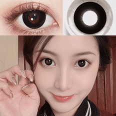 Shein 2pcs Cloud Black Colored Contact Lenses, Same Diameter As Prescription, Sweet, Cute & Natural