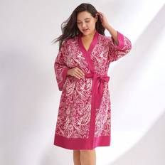 Shein Robes Shein Plus Paisley Print Kimono Robe