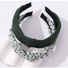 Shein 2pcs Simple Fabric Women's Hair Accessories Solid Color Floral Pattern Headbands Wide Edge Hairbands