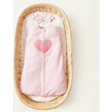 Rosa Sovpåsar Shein 1pc Love Heart Valentine'S Day Soft & Comfy Baby Sleeveless Bag With 1pc Headband