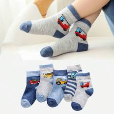 Children's Clothing Shein pairs Childrens Cartoon Car Pattern Breathable Socks For Boys And Girls Summer Autumn Styles