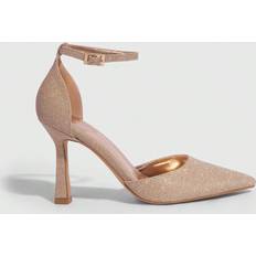 Beige - Polyurethane Heels & Pumps Shein Cuccoo Fashionable Glitter High Heel Shoes For Women