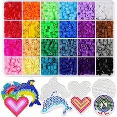 Shein 24 Color 5mm Hama Beads Set Hot Stamping Beads Pixel Art Diy 3d Puzzle Jewelry Making Craft Gifts Set