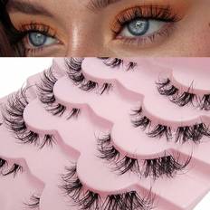 Transparent False Eyelashes Shein Pairs False Eyelashes Cat Eye Lashes Natural Look Wispy Short Lashes Fluffy D Faux Mink Lashes Transparent Band Fake Eyelashes Strips