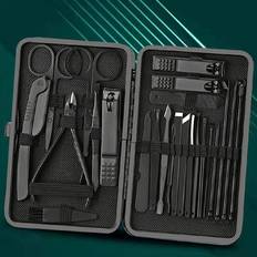 Shein Manicure Nail Clippers Pedicure Set Stainless Steel Manicure, Professional Grooming Kit, Nail Care With Luxurious Travel Case