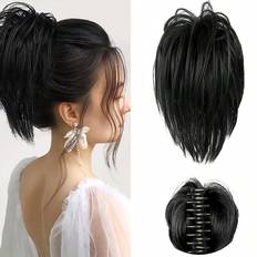 Black Hair Buns Shein Inch Messy Bun Hair Piece Claw Clip Hair Bun Wavy Curly Chignon